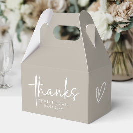 Taupe Minimalistisches Script Brautparty Gable Geschenkschachtel