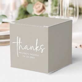 Taupe Minimalistisches Script Brautparty Square Geschenkschachtel