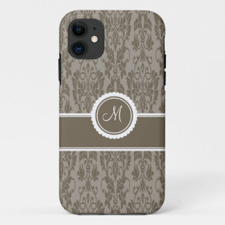 Taupe-mit Monogramm Damast-Case-Mate iPhone 5 Fall Case-Mate iPhone Hülle