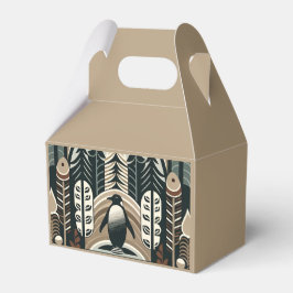Taupe Mocha Elfenbeinpinguinwald mit Arkaden Geschenkschachtel