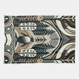 Taupe Mocha Elfenbeinpinguinwald mit Arkaden Geschirrtuch