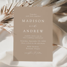 Taupe Moderne Elegance Hochzeit