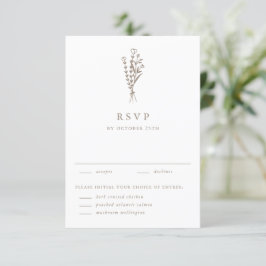 Taupe Moderne Minimalistische Blumenzwiebeln RSVP Karte