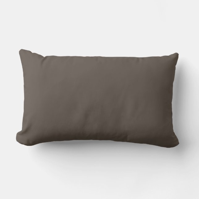Taupe Outdoor Lumbar Pillow Kissen Für Draußen (Vorderseite)