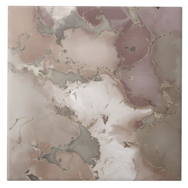 Taupe Palette Tinte und Gold abstrakt Fliese (Vorderseite)