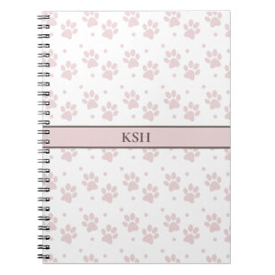 Taupe & Pink Paw Print SpiralNotebook Notizblock