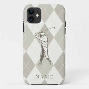 Taupe Raute Muster, Personalisiert Golf Case-Mate iPhone Hülle