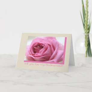 taupe rosa Rosen Brautjungfer Einladung