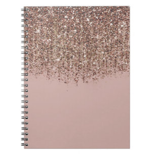 Taupe-Rosé Bronze Rosen Gold Glitter Glamour Notizblock