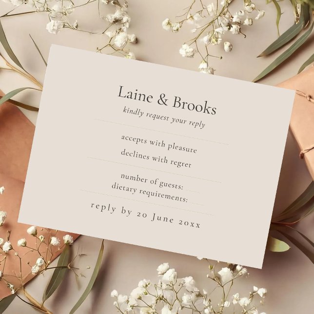 Taupe RSVP Card | Minimal Elegant Wedding Response Karte (Von Creator hochgeladen)