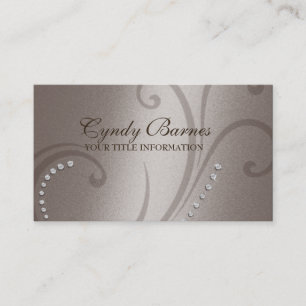 Taupe Shimmer und Crystals Business Card Visitenkarte