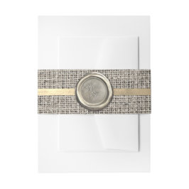 Taupe Silver Vintage Initials Custom Wedding Gefal Einladungsbanderole