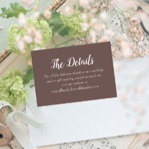 Taupe Simple Style Wedding Details