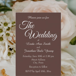 Taupe Simple Style Wedding Folieneinladung