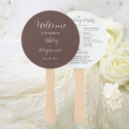 Taupe Simple Wedding Zeremonie Programm Fächer