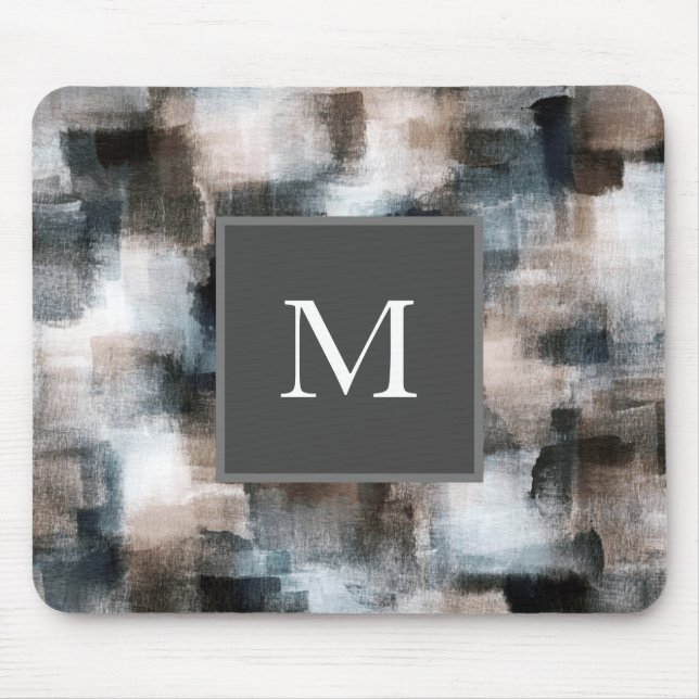 Taupe Slate Brushstrokes Mousepad (Vorne)