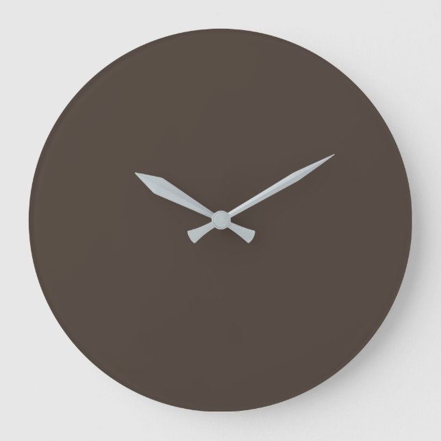 Taupe Solid Color Große Wanduhr (Vorderseite)