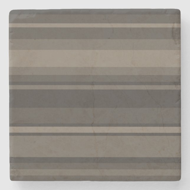 Taupe Streifen Steinuntersetzer (Vorderseite)