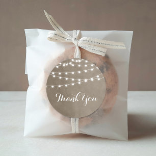 Taupe String Lights Danke Sticker