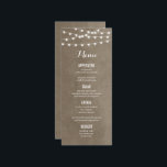 Taupe String Lights Wedding Menu Card Menükarte<br><div class="desc">Moderne Hochzeitskarte mit schlichter, eleganter Linienleuchte, die über das Oberteil hängt und eine elegante Mischung aus modernen und kalligraphischen Script-Schriftart auf einem Imitat mit Aquarelltextur. Ein schlichtes und stilvolles Design, perfekt für den Sommer! Klicken Sie auf die Schaltfläche IT CUSTOMIZE, um Schriftart anzupassen, Text zu verschieben und Ihr eigenes einzigartiges...</div>