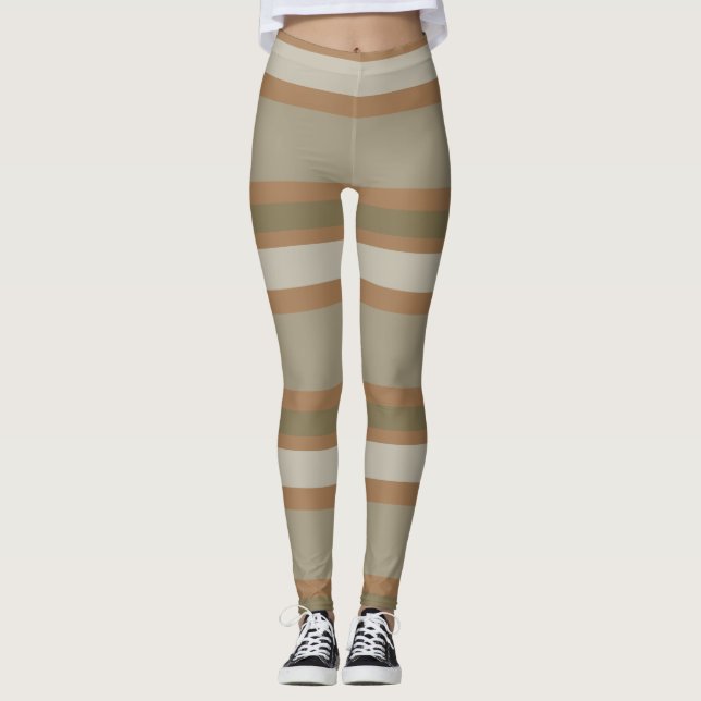 Taupe Stripe Leggings (Vorderseite)