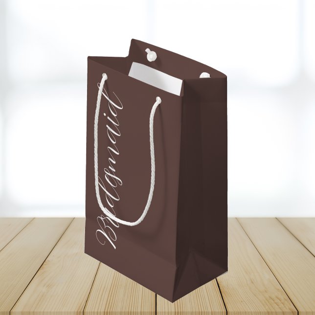 Taupe Stylisierte SkriptWedding Bridesmaid Kleine Geschenktüte (In Situ)