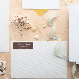 Taupe Stylized Names Wedding Rücksendeadresse