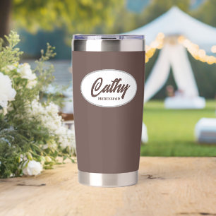 Taupe Stylized Wedding Bridesmaid Thermobecher