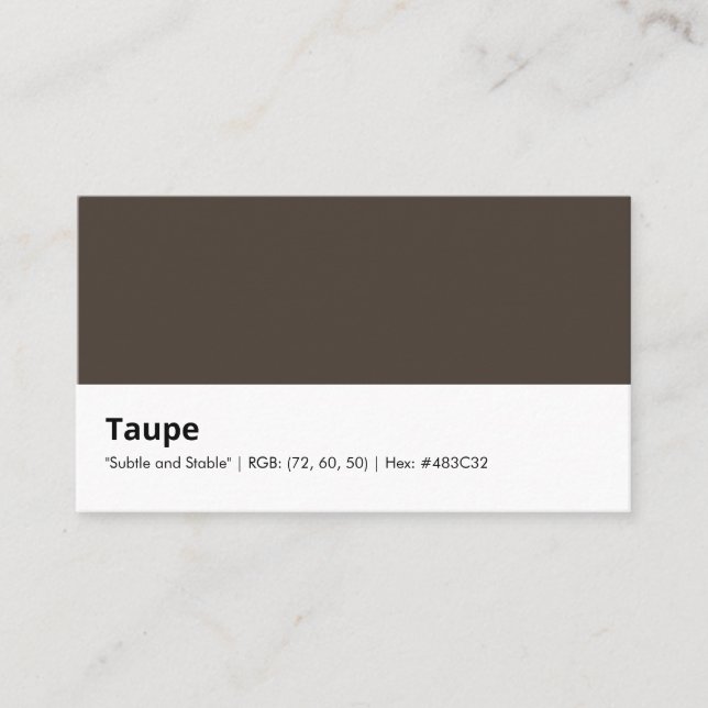 Taupe | "Subtil und Stabil" Visitenkarte (Vorderseite)