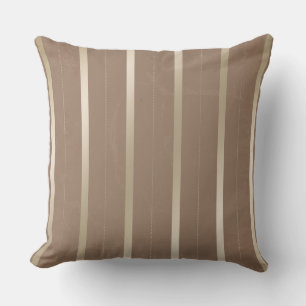 Taupe Tan und Silver Stripes Throw Kissen