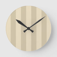 Taupe und beige gestreifte Wall-Uhr