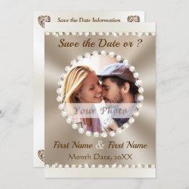Taupe und Champagne Wedding, FOTO Save the Dates, Einladung