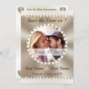 Taupe und Champagne Wedding, FOTO Save the Dates, Einladung