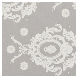 Taupe-und Elfenbein-Vintages Damast-Muster-Gewebe Stoff