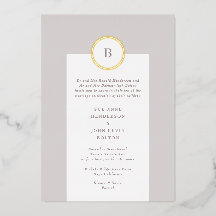 Taupe und Gold Circle Mongram Wedding