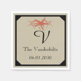 Taupe und Mandarine Hochzeit am Meer Serviette