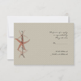 Taupe und Mandarine Seaside Response Card RSVP Karte