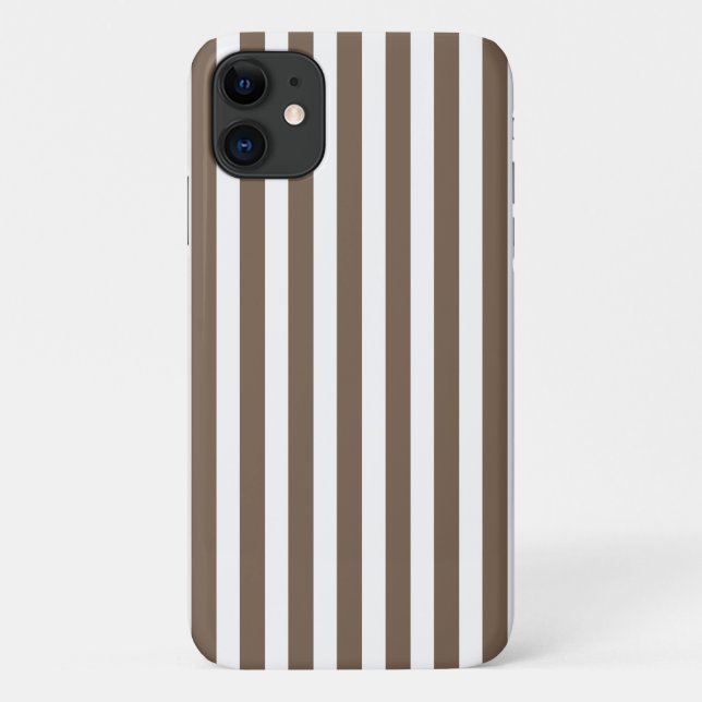 Taupe und Streifen mit weißem Süßigkeiten Case-Mate iPhone Hülle (Rückseite)