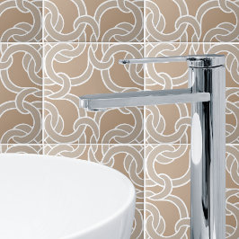 Taupe und weiße keltische Knoten Nahtlose Muster T Fliese