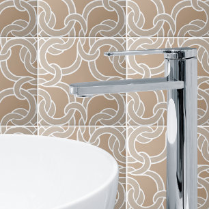 Taupe und weiße keltische Knoten Nahtlose Muster T Fliese