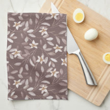 Taupe Watercolor Eucalyptus Floral 