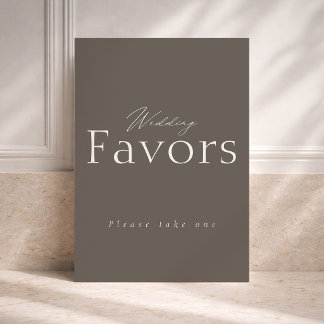 Taupe Wedding Favors Sign Einladung
