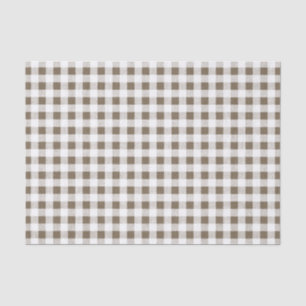 Taupe-weißes Gingham-Muster Seidenpapier