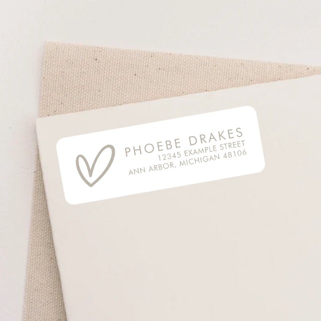 Taupe & White Minimal Brautparty Rücksendeadresse (Von Creator hochgeladen)