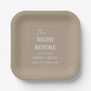 Taupe & White Minimalistisch die Nacht vor der Hoc Pappteller