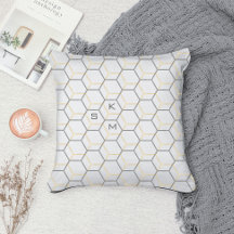 Taupe White Modern Abstrakt Geometric Mit Monogram