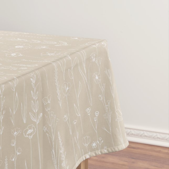 Taupe Wildflower Baby Shower Tablecloth Tischdecke (Beispiel)