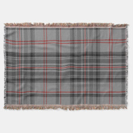 Taupegrauer schwarzer roter riesiger Tartan Decke