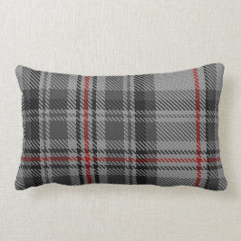 Taupegrauer schwarzer roter riesiger Tartan Lendenkissen
