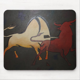 Taurean Bulls Abstrakte Kunst Mousepad